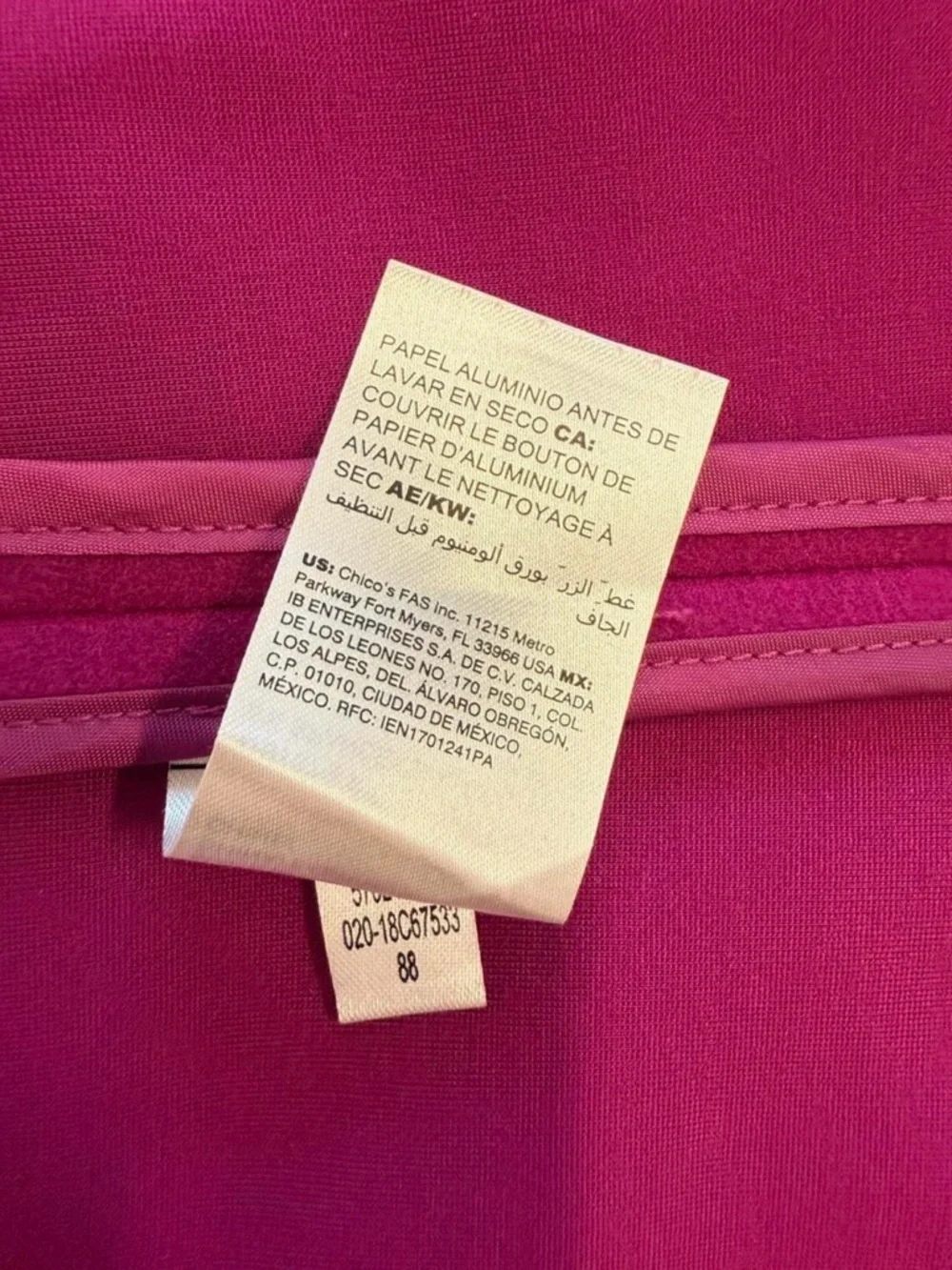 Chico's Vibrant Fuchsia Single-Button Trench Coat - Picture 8 of 8